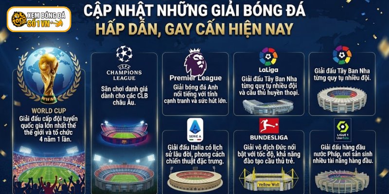 Cập nhật những giải bóng đá hấp dẫn, gay cấn hiện nay