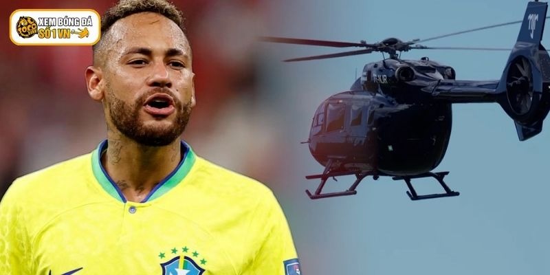  Neymar thể hiện sự xa hoa của mình thông qua việc di chuyển bằng trực thăng