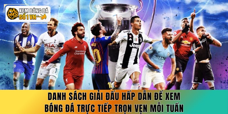 Danh sách giải đấu hấp dẫn để xem bóng đá trực tiếp trọn vẹn mỗi tuần